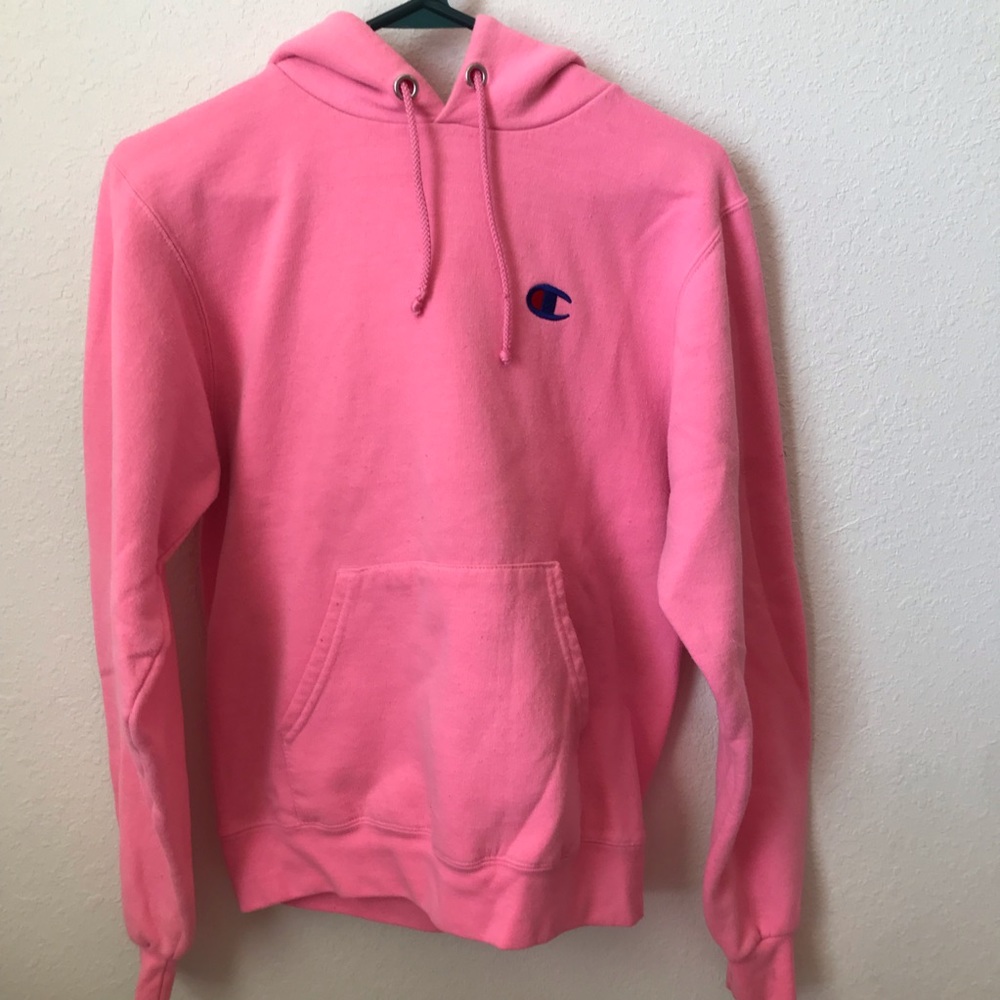 pink champion hoodie